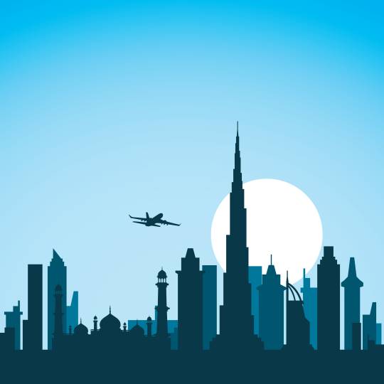 Dubai Skyline Bluish View